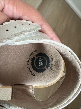 Livie & Luca Cream White Girls Leather Sandals